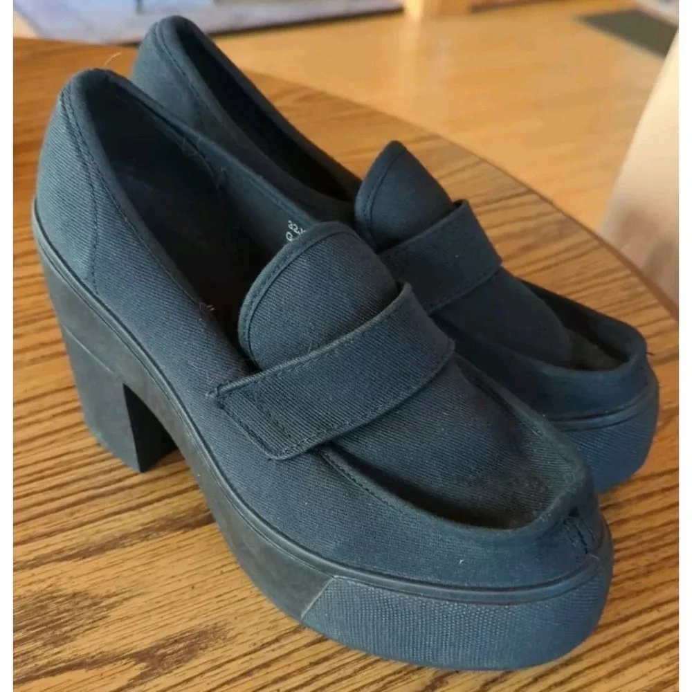 Vintage Topshop Shoes Womens US 8 Black Canvas 4.5